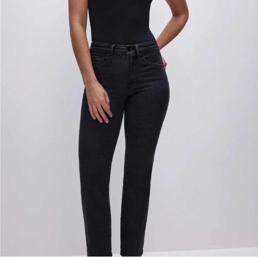 Good American Good Legs Straight Black 255 Jeans 6-12 - Picture 2 of 10